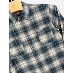Red Head Ranch Men’s Flannel Pearl Snap Shirt Blue‎ Plaid Large